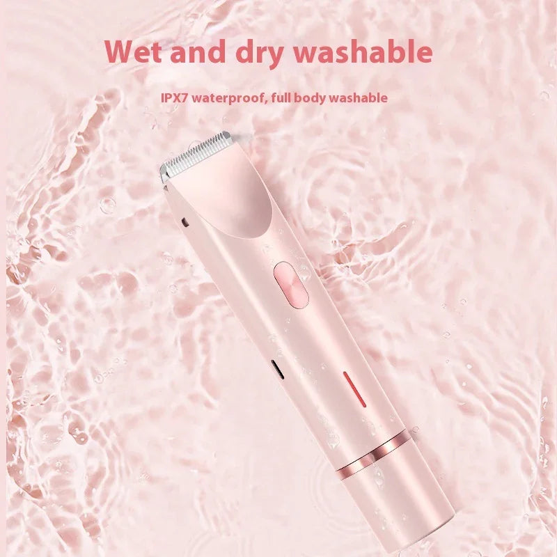 2 In 1 Hair Remover Women's Double Head Shaver Private Pubic Hair Trimmer Electric Razor Wet Dry Electric Body Hair