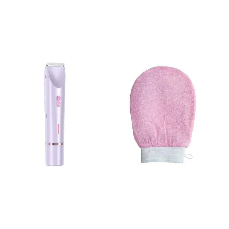 2 In 1 Hair Remover Women's Double Head Shaver Private Pubic Hair Trimmer Electric Razor Wet Dry Electric Body Hair