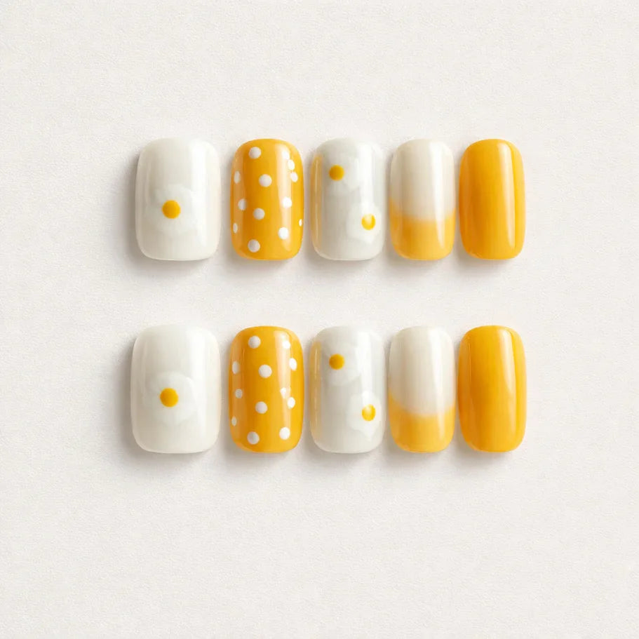 Golden Daisy Dream Press on nails fake nails