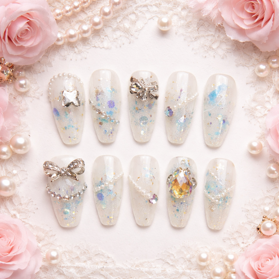 Frozen Aurora Luxe Press on nails fake nails