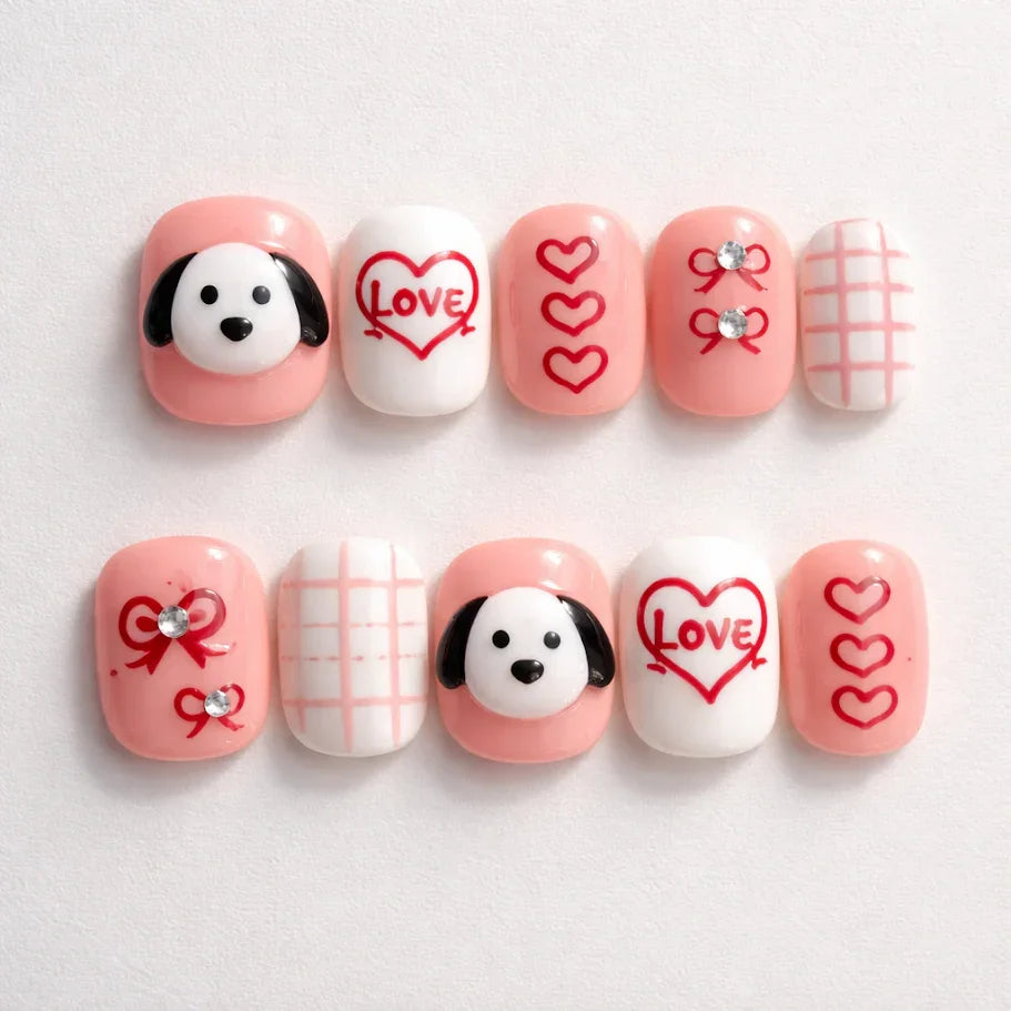 Puppy Love Pop – Cute Press-On Nail Set Press on nails fake nails