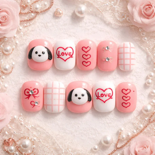 Puppy Love Pop – Cute Press-On Nail Set Press on nails fake nails