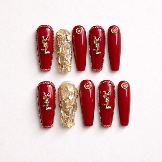 Ruby Royale – Luxury Press-On Nail Set Press on nails fake nails