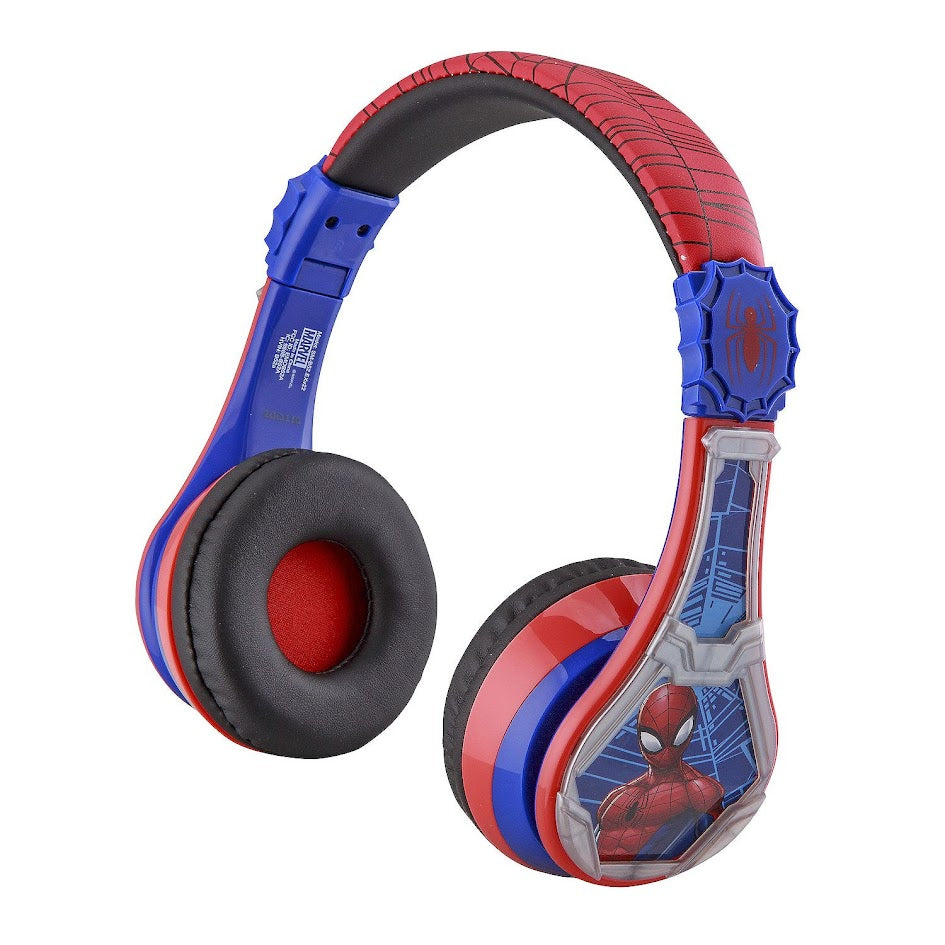 Spider-Man Wireless Bluetooth Headphones – Foldable, Safe Volume, Aux Cable