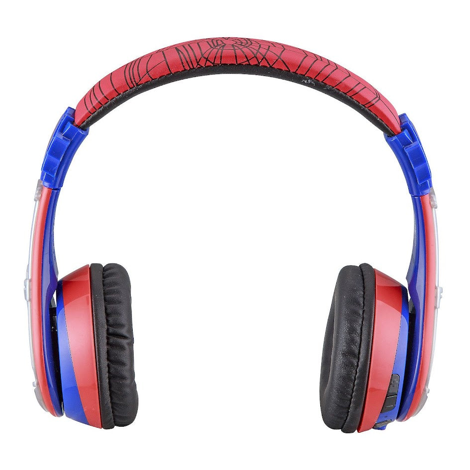 Spider-Man Wireless Bluetooth Headphones – Foldable, Safe Volume, Aux Cable