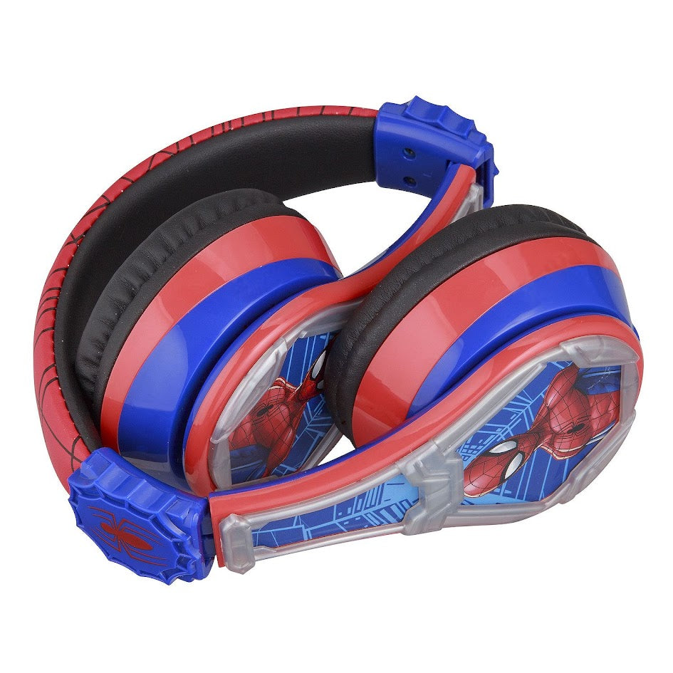 Spider-Man Wireless Bluetooth Headphones – Foldable, Safe Volume, Aux Cable