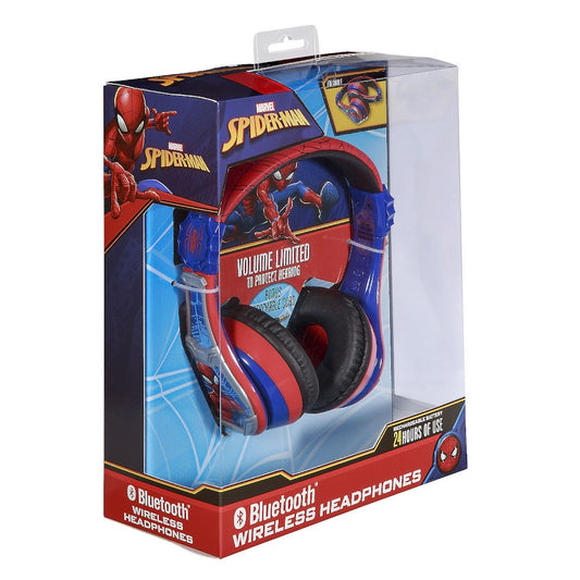 Spider-Man Wireless Bluetooth Headphones – Foldable, Safe Volume, Aux Cable