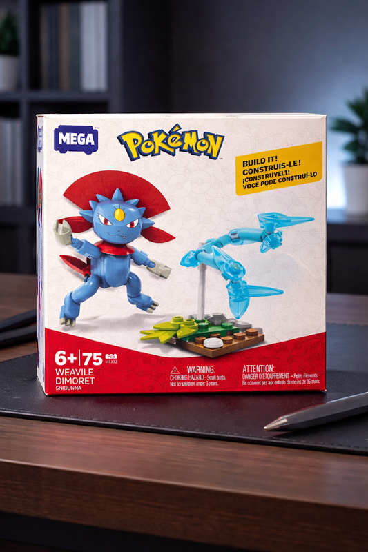 MEGA Pokémon Weavile Buildable Figure Set (75 Pieces) – Poseable Display Toy, Ages 6+