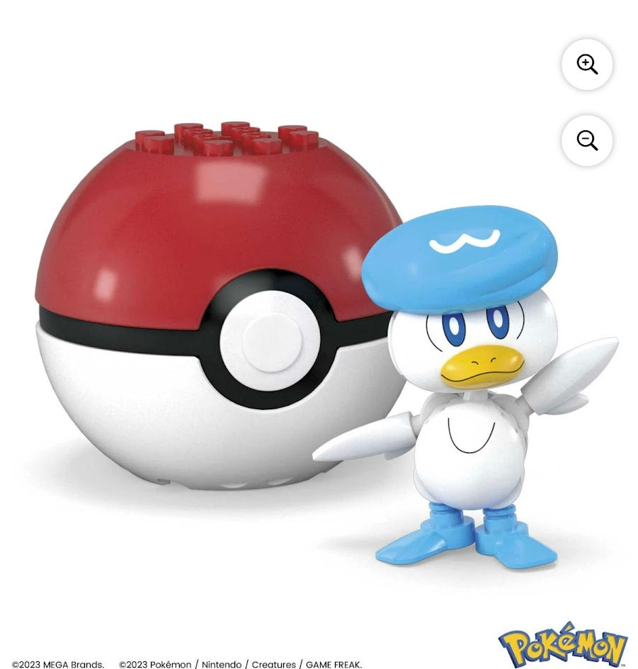 Mega Pokémon Quaxly Poké Ball Building Set #18 – 24 PCS Figure Kit (6+)