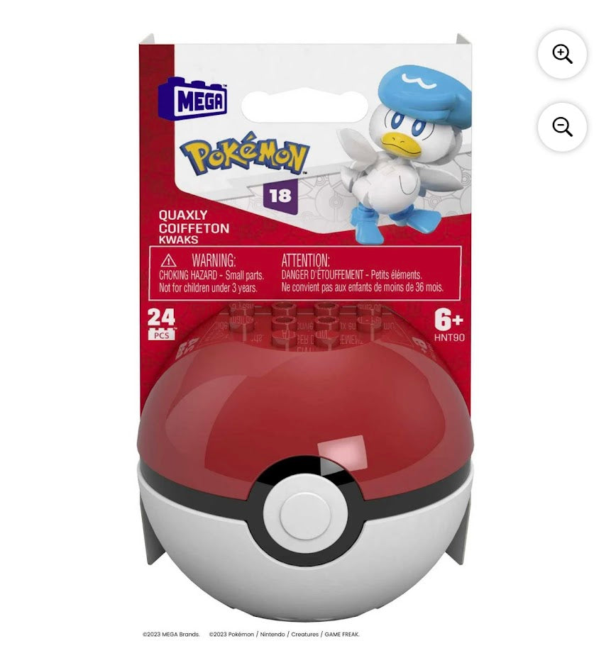 Mega Pokémon Quaxly Poké Ball Building Set #18 – 24 PCS Figure Kit (6+)